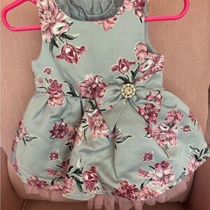 Silver Floral Baby Dress